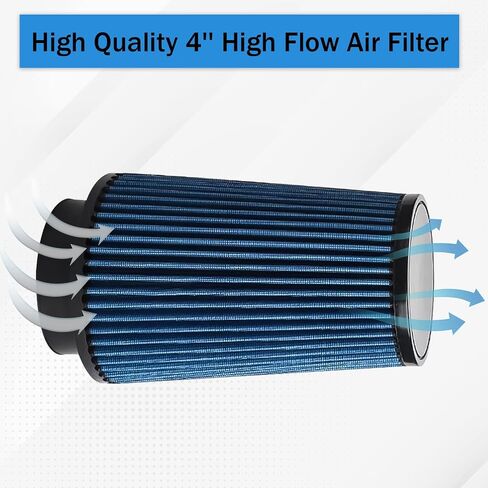 7.3L AIR COLD AITAKE KIT 4 "طقم أنابيب الهواء البارد لفورد F250 F350 Super Duty 1999.5 2000 2001 2002 2003 7.3 Powerstroke Diesel (Blue) in Kuwait
