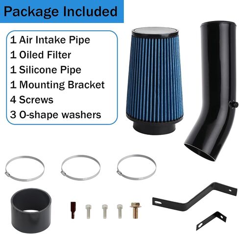 7.3L AIR COLD AITAKE KIT 4 "طقم أنابيب الهواء البارد لفورد F250 F350 Super Duty 1999.5 2000 2001 2002 2003 7.3 Powerstroke Diesel (Blue) in Kuwait
