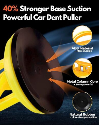 Car Dent Puller, 2 Pack Dent Repair Kit, Strong Suction Cups, Portable Dent Remover Tool for Car, Paintless Dent Removal Kit for Auto Body,Glass,Screen, Car Scratch Remover (Yelow) in Saudi Arabia