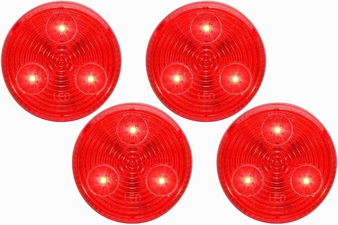 Optronics 4 Pack 2" Round Red 3 Diode LED Marker Lights P2 Rated MCL55RB in Saudi Arabia