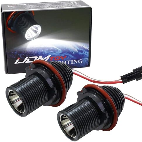 iJDMTOY 15W High Power LED Angel Eye Bulbs Compatible with BMW 5 6 7 Series X3 X5 (E39 E60 E63 E65 E53), 7000K Xenon White Ring Marker Lights in Saudi Arabia