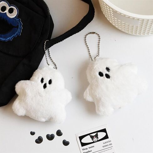 White Ghost Bag Charm, Cute Ghost Plush Keychain for Handbags Backpacks Purse Keychain Accessories in Saudi Arabia