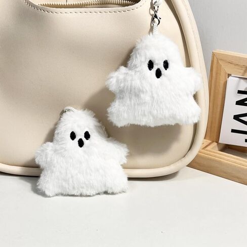 White Ghost Bag Charm, Cute Ghost Plush Keychain for Handbags Backpacks Purse Keychain Accessories in Saudi Arabia