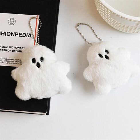 White Ghost Bag Charm, Cute Ghost Plush Keychain for Handbags Backpacks Purse Keychain Accessories in Saudi Arabia