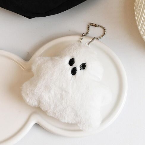 White Ghost Bag Charm, Cute Ghost Plush Keychain for Handbags Backpacks Purse Keychain Accessories in Saudi Arabia