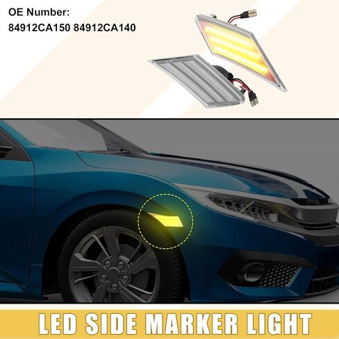 LED الجانب ماركر ضوء 84912CA150 السائق الأمامي الركاب بدوره أضواء الإشارة الحاجز مصابيح Sidemarker لScion FR-S عدسة سوداء العنبر LED ضوء 1 زوج in Saudi Arabia