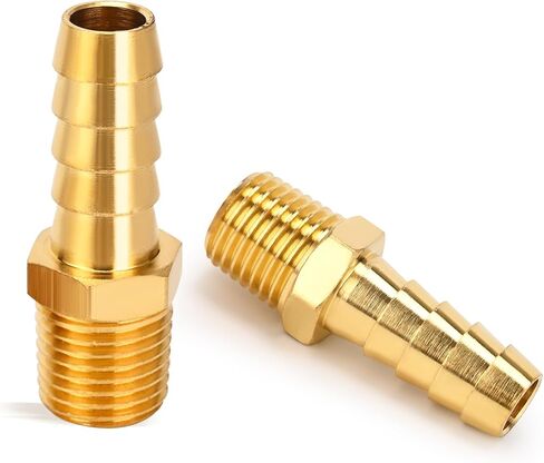 Dmikcav 6 Pcs Brass Hose Barb Fittings, 1/4 NPT to 3/8 Barb, Barbed Hose Fittings, Male Thread Hose Barb Adapter Connector, Hose Barb Fittings in Saudi Arabia