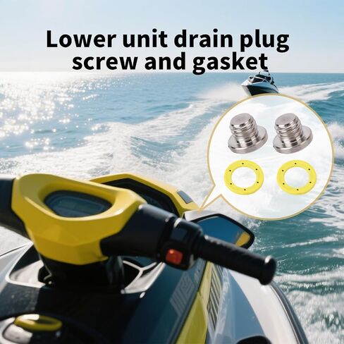 2 Sets Lower Unit Oil Drain Plug for Mercury MerCruiser Outboard Engine Gear Case, 3/8-16 Thread 8M0058389 Magnetic Screw & 10-79953Q04 Non-Magnetic Screw Parts Kit with 2pcs Seal Gasket in Saudi Arabia