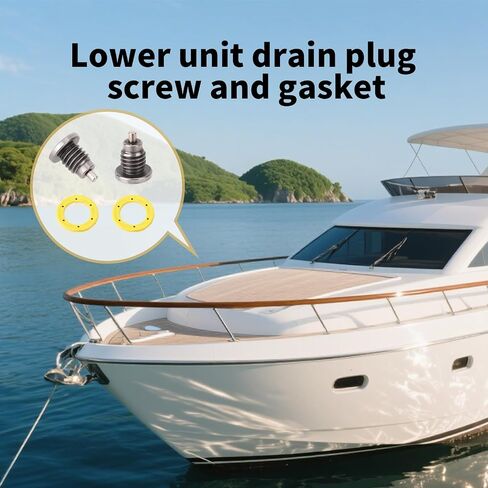 2 Sets Lower Unit Oil Drain Plug for Mercury MerCruiser Outboard Engine Gear Case, 3/8-16 Thread 8M0058389 Magnetic Screw & 10-79953Q04 Non-Magnetic Screw Parts Kit with 2pcs Seal Gasket in Saudi Arabia