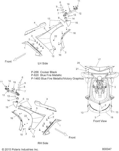 Polaris Victory Motorcycles Air Diflector ، Part 5436328 ، Qty 1 in Saudi Arabia