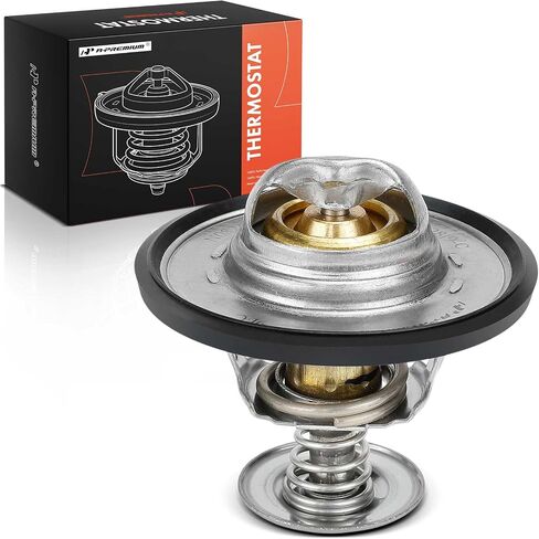 A-Premium Engine Coolant Thermostat with O-ring Compatible with Ford F-150, F-250 Super Duty, F-350 Super Duty, F-450 Super Duty, F-550 Super Duty, F-600, F-650, F-700, F-750, F-800, E-150, Mustang in Saudi Arabia