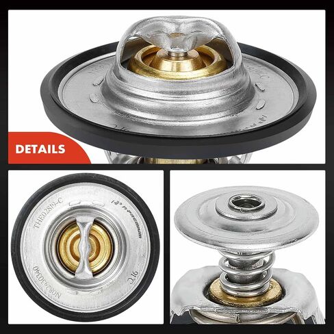 A-Premium Engine Coolant Thermostat with O-ring Compatible with Ford F-150, F-250 Super Duty, F-350 Super Duty, F-450 Super Duty, F-550 Super Duty, F-600, F-650, F-700, F-750, F-800, E-150, Mustang in Saudi Arabia