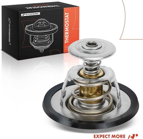 A-Premium Engine Coolant Thermostat with O-ring Compatible with Ford F-150, F-250 Super Duty, F-350 Super Duty, F-450 Super Duty, F-550 Super Duty, F-600, F-650, F-700, F-750, F-800, E-150, Mustang in Saudi Arabia
