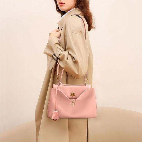 Genuine Leather Tote Bag for Women: Soft Leather Shoulder Handbags - Ladies Satchel Crossbody Purse for Travel Work (Medium) in Kuwait