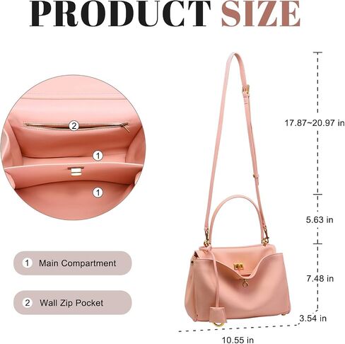 Genuine Leather Tote Bag for Women: Soft Leather Shoulder Handbags - Ladies Satchel Crossbody Purse for Travel Work (Medium) in Kuwait
