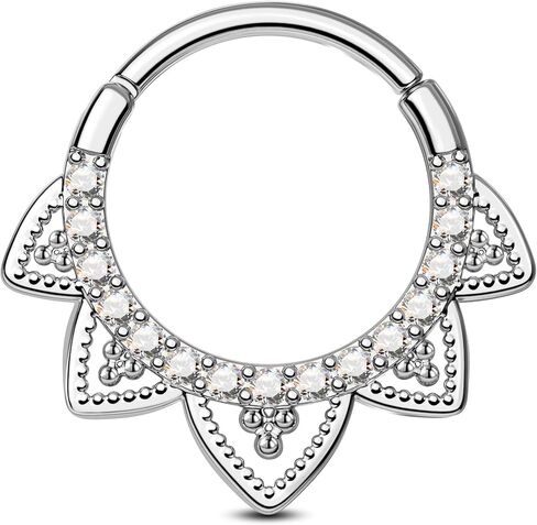 Jewseen 16g Floral Septum Rings Surgical Steel Septum Percing Jewelry Gold Tragus Rook Helix Conch Piercing Jewelry Daith Action Arrings Hoop for Women in Kuwait