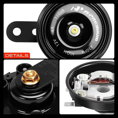 A-Premium Electric Car Disc Horn Compatible with Toyota Camry, Corolla, RAV4, Highlander, Prius & Subaru, Forester, Outback, Impreza, Legacy, Lexus, ES, IS, GX, GS, LS, LX in Saudi Arabia