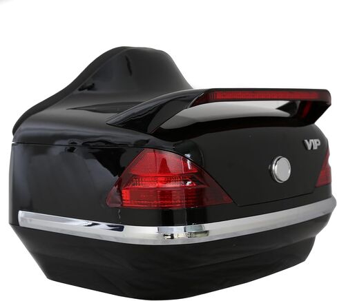 ECOTRIC Universal 40L Motorcycle Trunk w/Tail Light Backrest Compatible with Harley Davidson Honda Yamaha Suzuki Vulcan Painted Luggage Trunk Plastic+Leather in Saudi Arabia