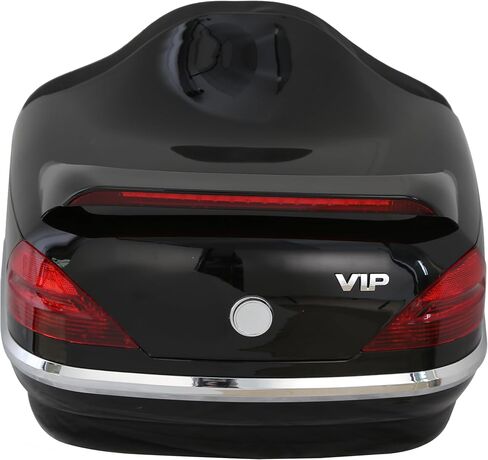 ECOTRIC Universal 40L Motorcycle Trunk w/Tail Light Backrest Compatible with Harley Davidson Honda Yamaha Suzuki Vulcan Painted Luggage Trunk Plastic+Leather in Saudi Arabia
