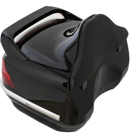ECOTRIC Universal 40L Motorcycle Trunk w/Tail Light Backrest Compatible with Harley Davidson Honda Yamaha Suzuki Vulcan Painted Luggage Trunk Plastic+Leather in Saudi Arabia