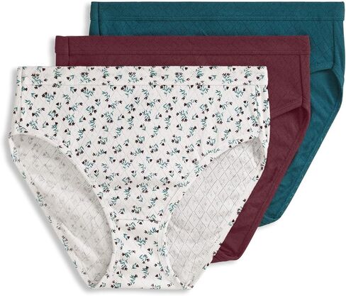 Jockey Women's Underwear Plus Size Elance Hipster - 3 Pack, Soft Rose/Avenue Geo/Turquoise Cloud, 9 in Saudi Arabia