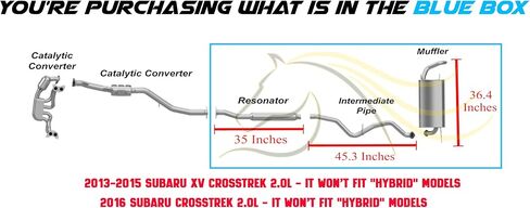 مرنان ، أنابيب وسيطة ، مجموعة العادم كاتم الصوت متوافقة مع Subaru Crosstrek 2016-2017 ، XV Crosstrek 2013-2015 ، و Impreza 2012-2016 2.0L | العادم الشمالي الشرقي من الفولاذ المقاوم للصدأ in Saudi Arabia