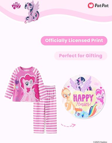 My Little Pony Girls Pajama مجموعة المهر طباعة طويلة الأكمام الطويلة خريف الخريف ملابس النوم المريحة لطفل يونيكورن PJS 2-6 سنوات in Saudi Arabia