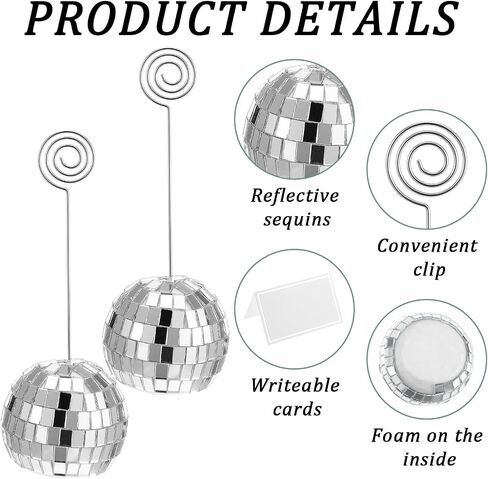 60 PCS Disco Ball Table حامل رقم ، حاملي البطاقات ، بطاقات الجداول ، أرقام الصورة ، أرقام عرض ، مقاطع ، لزخارف حفل زفاف ديسكو حفل زفاف ديسكو ديسكو in Saudi Arabia