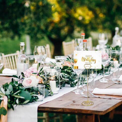 24 Pcs Gold Place Card Holders, 8.75 Inches Tall Table Number Holders, Gold Picture Holder for Tables with Heart Shaped Clip for Wedding, Photos, Food Signs, Memo Notes, Restaurant, Birthday in Saudi Arabia