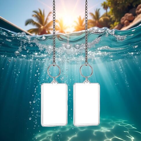 2pcs Clear Plastic Picture Frame Keychain Rectangle Shapes Blank Photo Keychains Photo Display Plastic Blank Keychain Clip Photo Holders Photo Albums, Frames and Accessories in Saudi Arabia