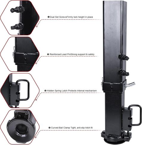 Heavy Duty Adjustable Square Gooseneck Trailer Coupler, 2-5/16" Ball, 30,000 LBS Capacity, 8" Height Range with Load Pin in Saudi Arabia