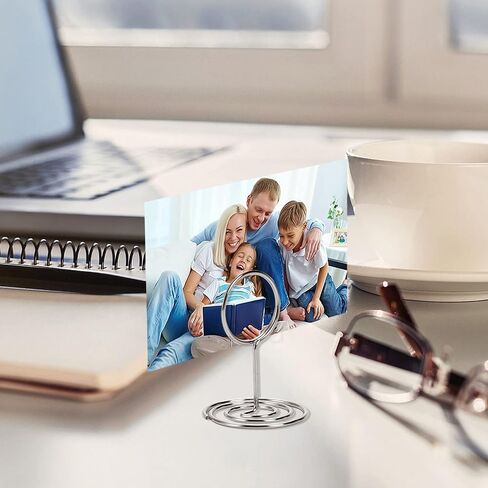 50PCS MINI Place Card Card ، 2 بوصة رقم طاولة لطيف ، حاملي الصورة ، اسم الجدول ، حاملات الأسلاك أصحاب صور للأسلحة المركزية حفل عيد ميلاد حفل زفاف ، فضية in Saudi Arabia