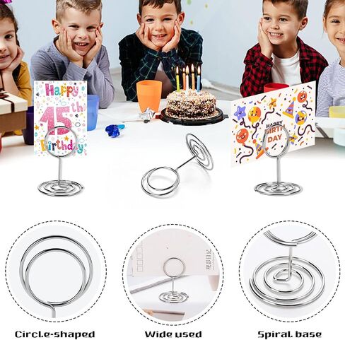 50PCS MINI Place Card Card ، 2 بوصة رقم طاولة لطيف ، حاملي الصورة ، اسم الجدول ، حاملات الأسلاك أصحاب صور للأسلحة المركزية حفل عيد ميلاد حفل زفاف ، فضية in Saudi Arabia
