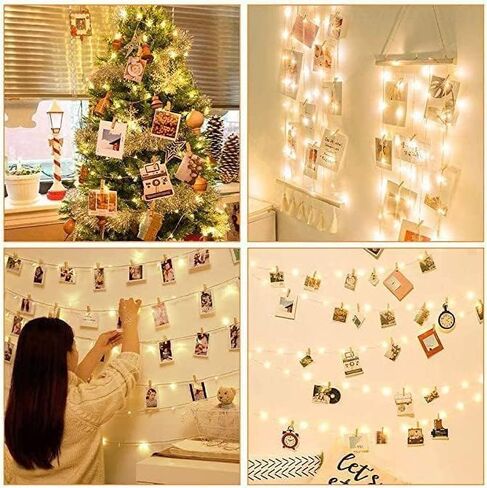 مقاطع خشبية صغيرة ، Magnolian 100pcs ملونة طبيعية مصغرة خشبية ورق peg pin حزمة حزمة الحرف مع 66 قدم جوت خيوط in Kuwait