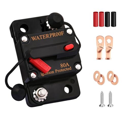 80 أمبير قاطع دائرة مع 6 AWG 1/4 "محطة حلقة لقوارب التصيد القوارب Marine Marine ATV مركبات مركبة ستيريو الصوت البطارية الإلكترونية in Kuwait