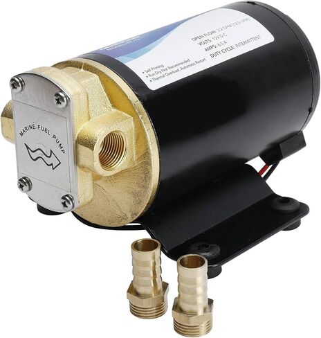 YaeMarine 12V 3.2GPM Oil Scavenge Pump Oil Pump Turbo Pump Impellor Gear Pump Self Priming Reversible for Diesel Lubricants Machinery Fuel Scavenge Oil Transfer (Black) in Saudi Arabia