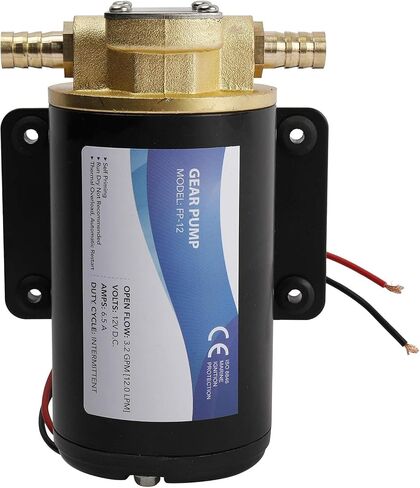 YaeMarine 12V 3.2GPM Oil Scavenge Pump Oil Pump Turbo Pump Impellor Gear Pump Self Priming Reversible for Diesel Lubricants Machinery Fuel Scavenge Oil Transfer (Black) in Saudi Arabia