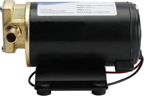 YaeMarine 12V 3.2GPM Oil Scavenge Pump Oil Pump Turbo Pump Impellor Gear Pump Self Priming Reversible for Diesel Lubricants Machinery Fuel Scavenge Oil Transfer (Black) in Saudi Arabia