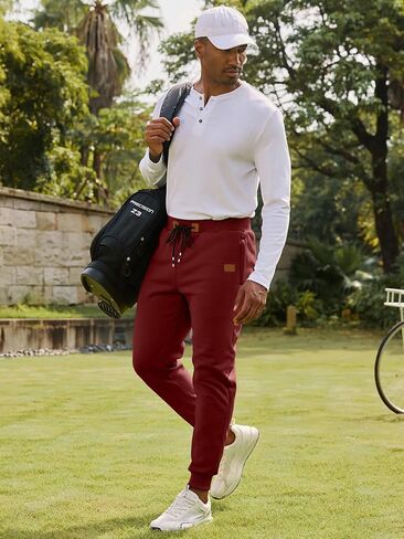 JMIERR Men's Sweatpants with Zipper Pockets Fleece Tapered Joggers Drawstring Waist Athletic Gym Running Workout Track Pants in Saudi Arabia
