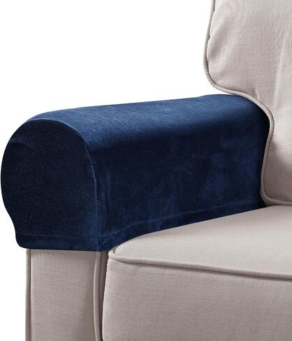 Soft Stretch Plush Armrest Covers, Stretch Armrest Covers for Chairs Sofas, Couch Arm, Furniture Protector Armchair Slip for Recliner, Set of 2,45x16x20cm in Saudi Arabia