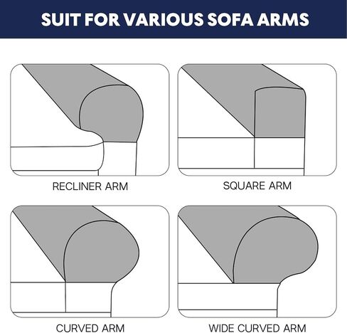 Soft Stretch Plush Armrest Covers, Stretch Armrest Covers for Chairs Sofas, Couch Arm, Furniture Protector Armchair Slip for Recliner, Set of 2,45x16x20cm in Saudi Arabia
