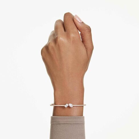 Swarovski Mesmera bangle, Mixed cuts, White, Rose gold-tone finish in Saudi Arabia