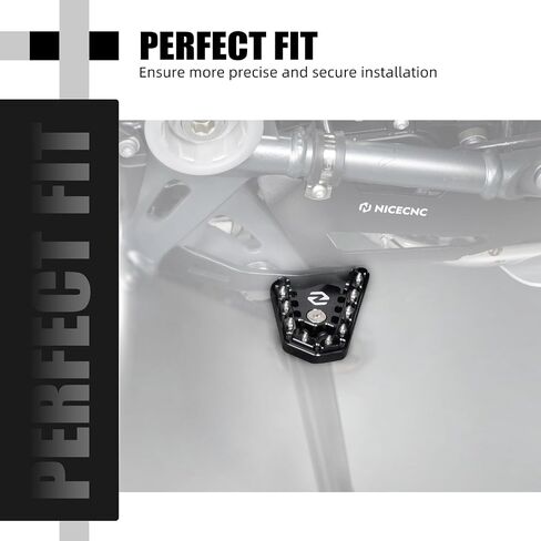 NICECNC Brake Foot Pedal Footboard Brake Footstool Compatible with BMW R1200GS 2013-2018, R1250GS 2019-2023, 6061-T6 Aluminum Pedal Tip, Stainless Steel Teeth, CNC-machined, Widen, Silver in Saudi Arabia