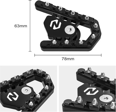 NICECNC Brake Foot Pedal Footboard Brake Footstool Compatible with BMW R1200GS 2013-2018, R1250GS 2019-2023, 6061-T6 Aluminum Pedal Tip, Stainless Steel Teeth, CNC-machined, Widen, Silver in Saudi Arabia
