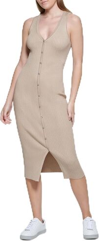 Calvin Klein Women's Ribbed Scoop Neck Midi Dress in Saudi Arabia