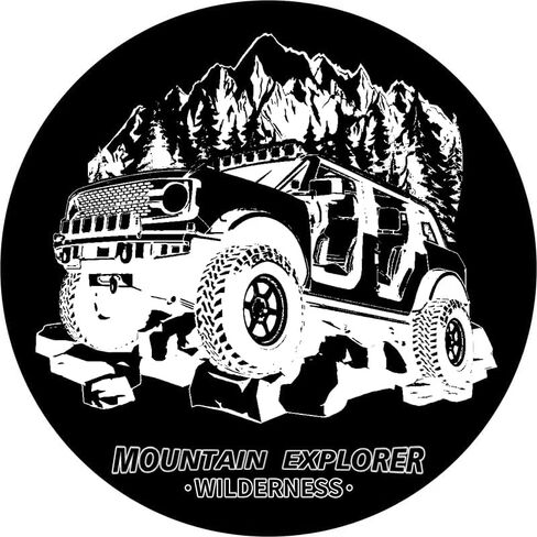 35 Inch Spare Tire Cover for 2021-2025 Ford Bronco Badlands, Wildtrak, First Edition, Sasquatch, Everglades, Heritage Limited Edition, Wheel Tyre Protectors with Backup Camera Hole Accessories in Saudi Arabia