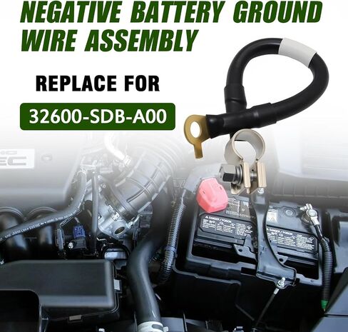 Negative Battery Ground Wire Assembly Compatible with Honda Accord EX/LX 2003-2007 Hybrid 2005-2007 SE 2005 DX 2005 EX-L 2007 Special Edition Special Edition 2007 Replace for 32600-SDB-A00 in Saudi Arabia