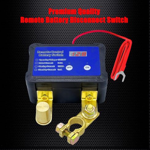 Ampper Remote Battery Disconnect Switch 12V W/Voltmeter ، 240A التحكم في بطارية التحكم عن بُعد عن بُعد للبطارية (TOP POST EPIDION ، OFF) in Kuwait