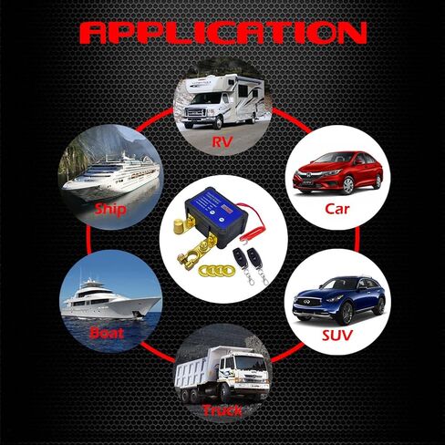 Ampper Remote Battery Disconnect Switch 12V W/Voltmeter ، 240A التحكم في بطارية التحكم عن بُعد عن بُعد للبطارية (TOP POST EPIDION ، OFF) in Kuwait