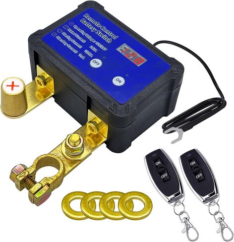 Ampper Remote Battery Disconnect Switch 12V W/Voltmeter ، 240A التحكم في بطارية التحكم عن بُعد عن بُعد للبطارية (TOP POST EPIDION ، OFF) in Kuwait